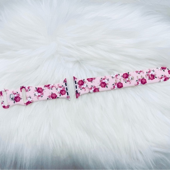 New Pink Roses Floral Design Apple Watch Bands  42mm 44mm 45mm 49mm - Picture 4 of 6